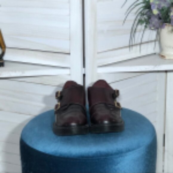 Electric Karma Scotty Wine Loafer Shoes Double Buckle Leather Burgundy Women's 7 - Picture 5 of 10